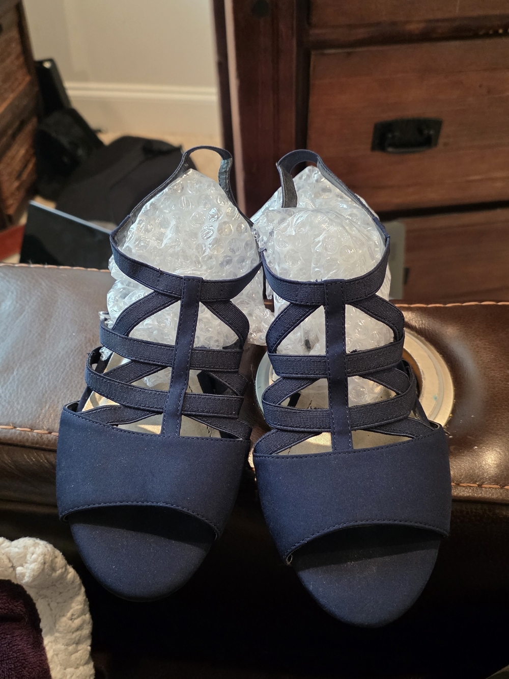 Impo Navy Strappy Open-Toe Heels